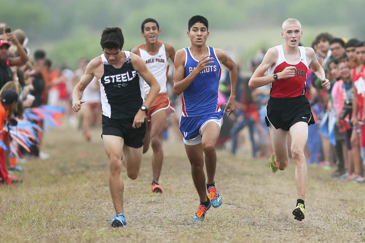 New Braunfels Canyon’s Sam Worley (right) finished 12th in the state as a sophomore. This year, he has won three of the four races he’s entered, and he’s favored in the Region IV championships.