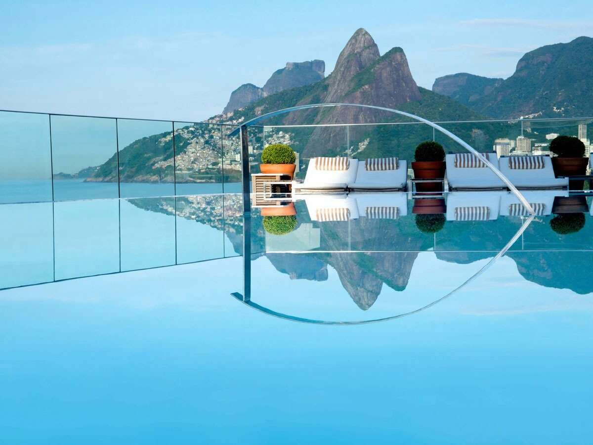 For those who love the beach and the pool, the Hotel Fasano offers both. It's located on Ipanema Beach in Rio de Janeiro, Brazil, and offers one of the city's best and most elegantly designed infinity pools.