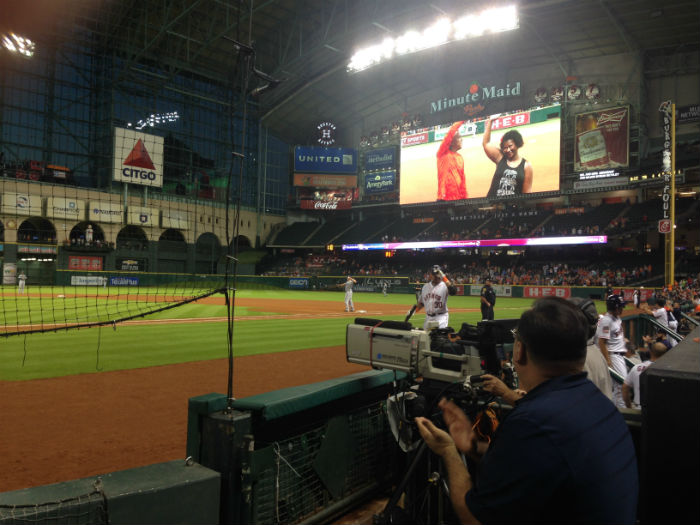 Houston Astros Game Used Stadium Sign Minute Maid Park Suite 40 Enron MLB  AUTH