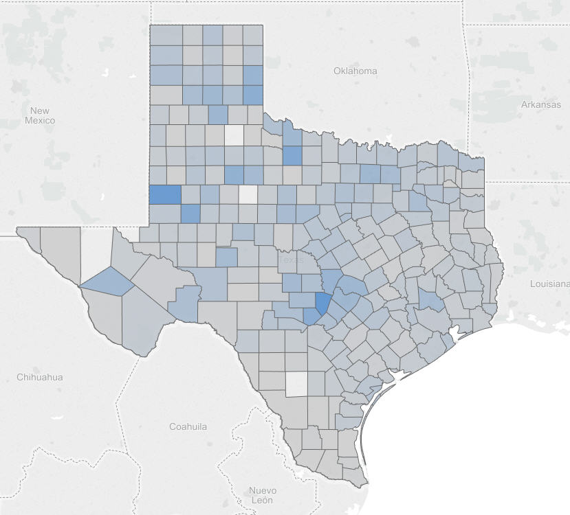 These are the Texas counties with the highest vaccination exemption rate