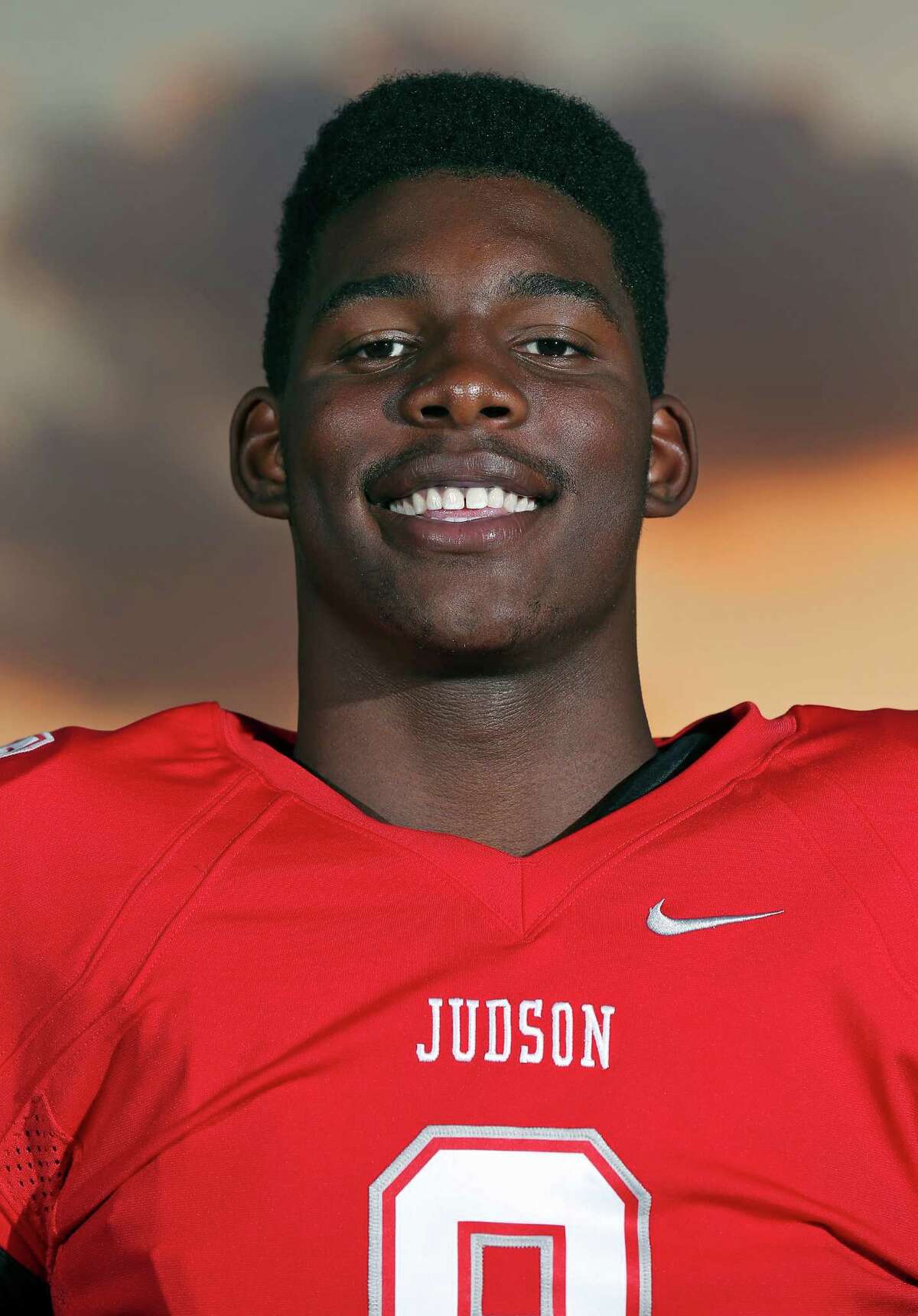 Portrait of Judson defensive end Alton Robinson shown on Aug. 17, 2015 at Heroes Stadium.