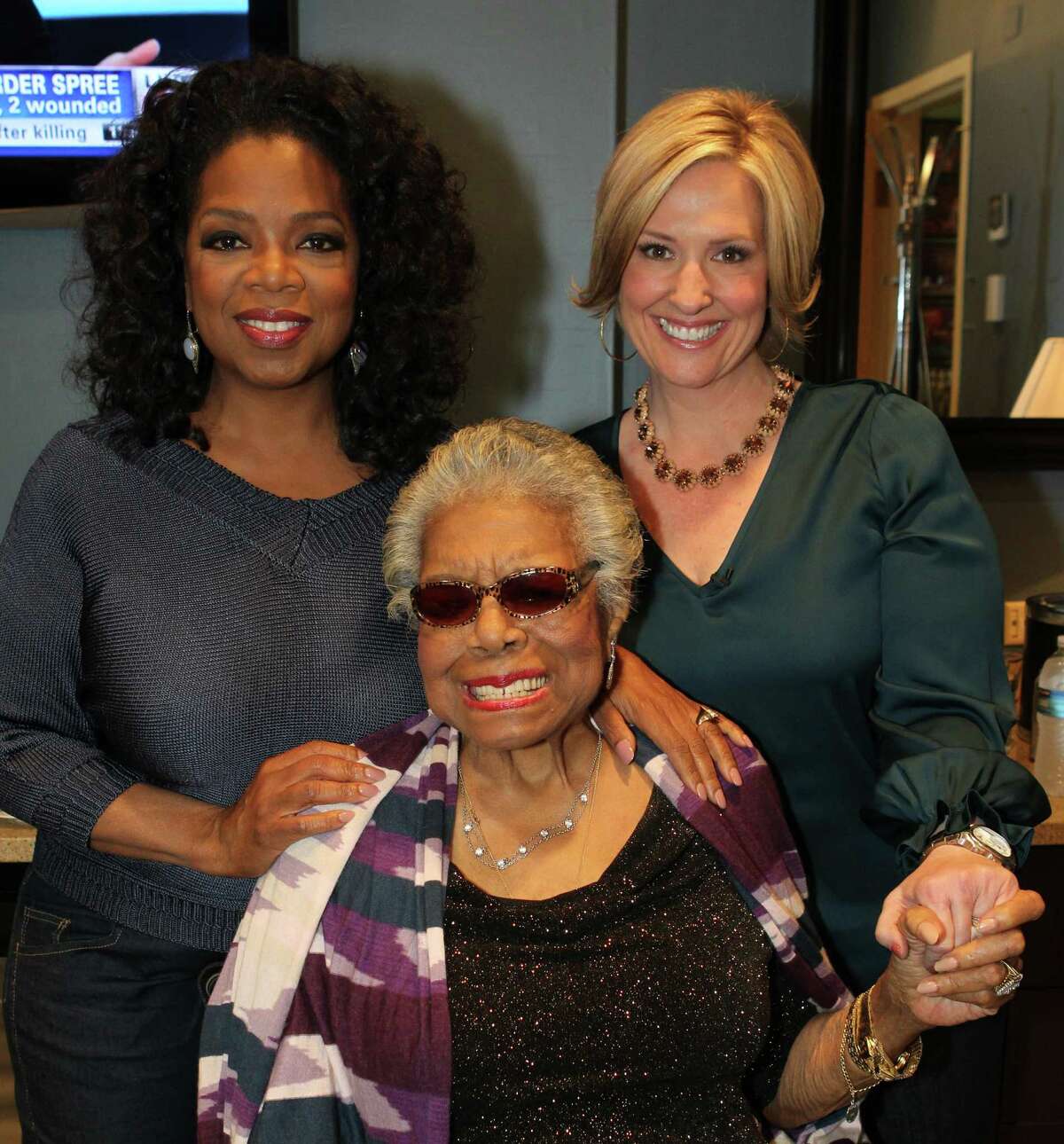 Super Soul Sunday -- Oprah Winfrey, Brene Brown and Maya Angelou at Harpo Studios in Chicago, Feb. 2013.