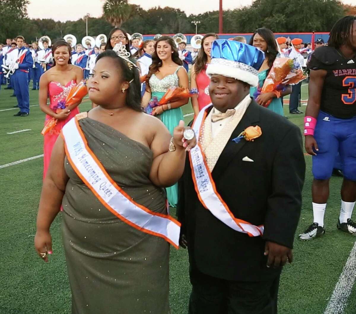 Bubba Hunter and Semone Adkins were crowned homecoming king and queen at West Orange High School in October 2013 in Winter Garden, Fla. Hunter died Friday after a battle with pneumonia. He was 20. (Stephen M. Dowell/Orlando Sentinel/TNS)