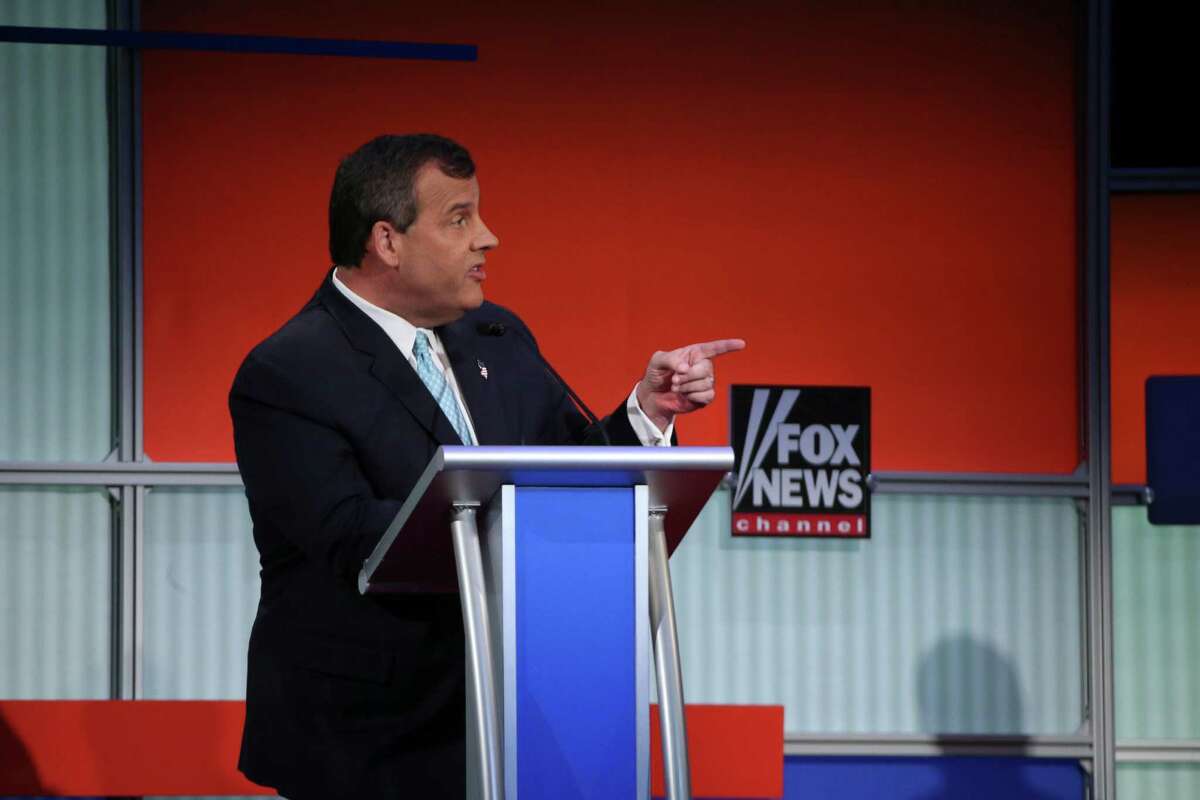 New Jersey Gov. Chris Christie, shown here during the first Republican presidential primary debate on Aug. 6, has proposed raising the Medicare eligibility age to 67.