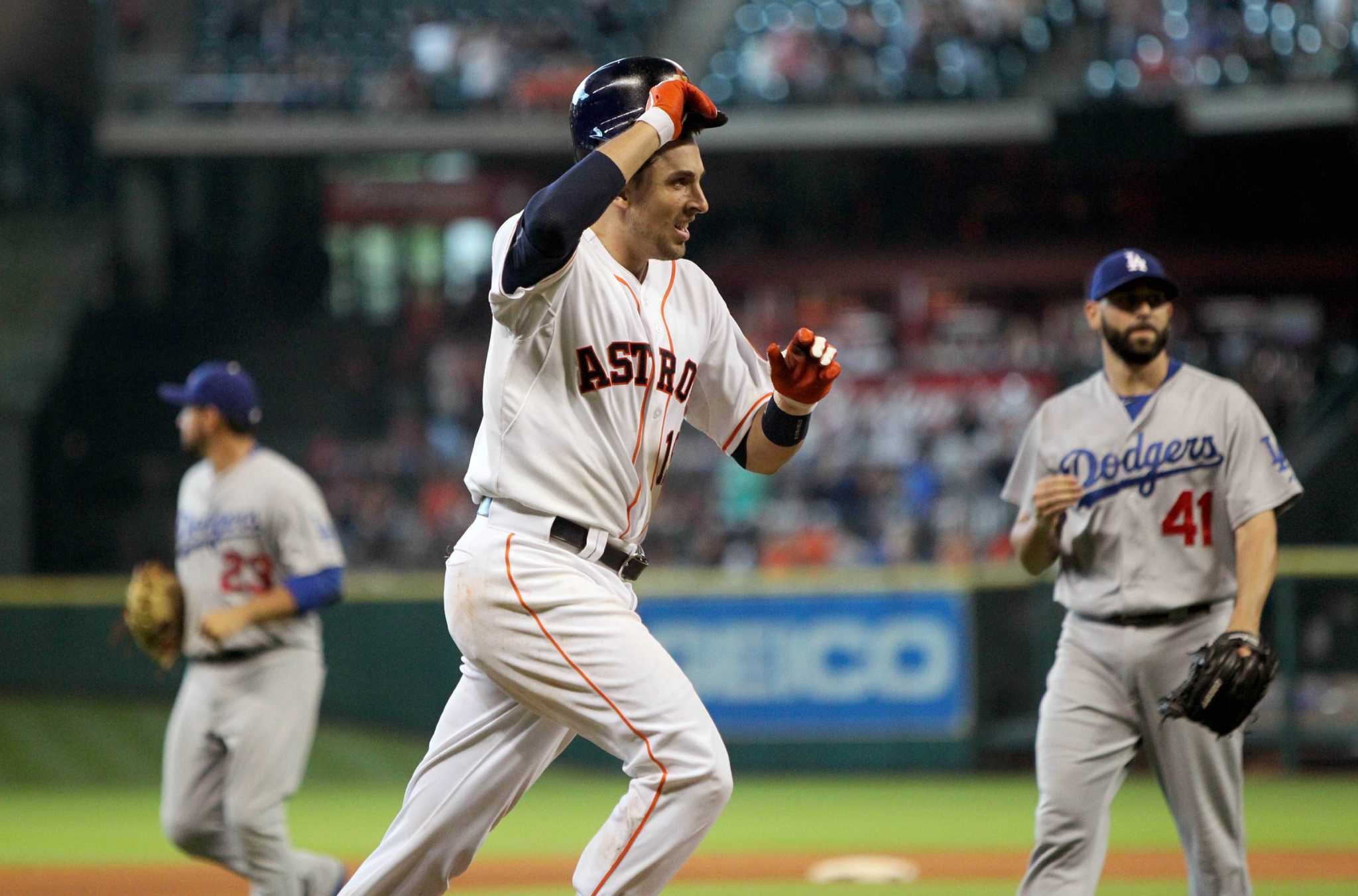 Houston, Texas, USA. 19th July, 2015. Houston Astros catcher Jason Castro  (15) looks on during the 4th inning of a Major League Baseball game between  the Houston Astros and the Texas Rangers