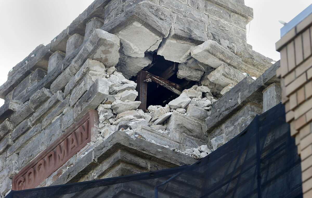 The Goodman building which housed the Napa Historical Society still has evidence of the quake Monday August 24, 2015. The first anniversary of the 6.0 earthquake in Napa, Calif. saw evidence of the destruction, especially in the downtown area, although locals seemed pleased with the recovery.