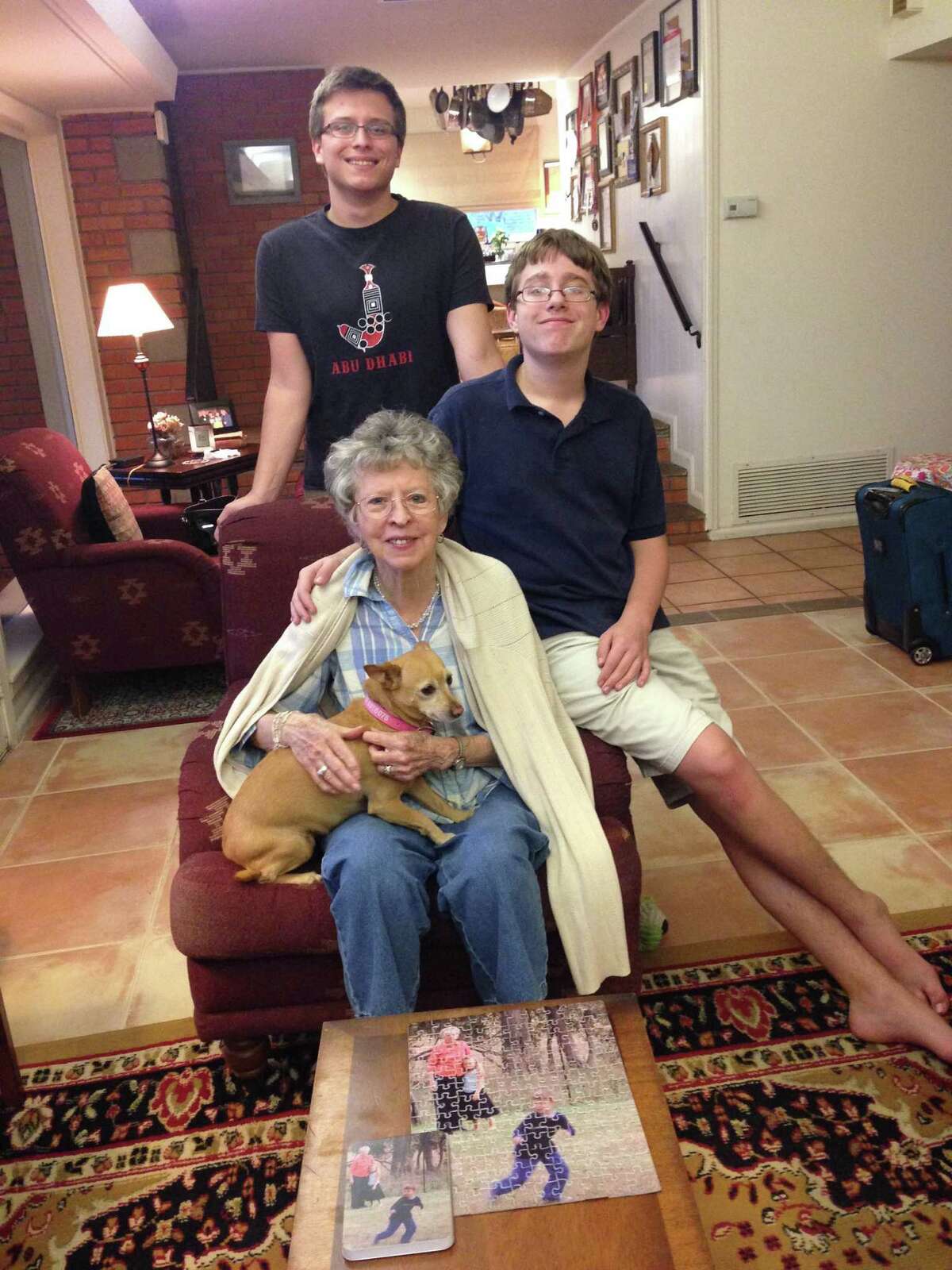 Fran Nicholson and her grandsons.