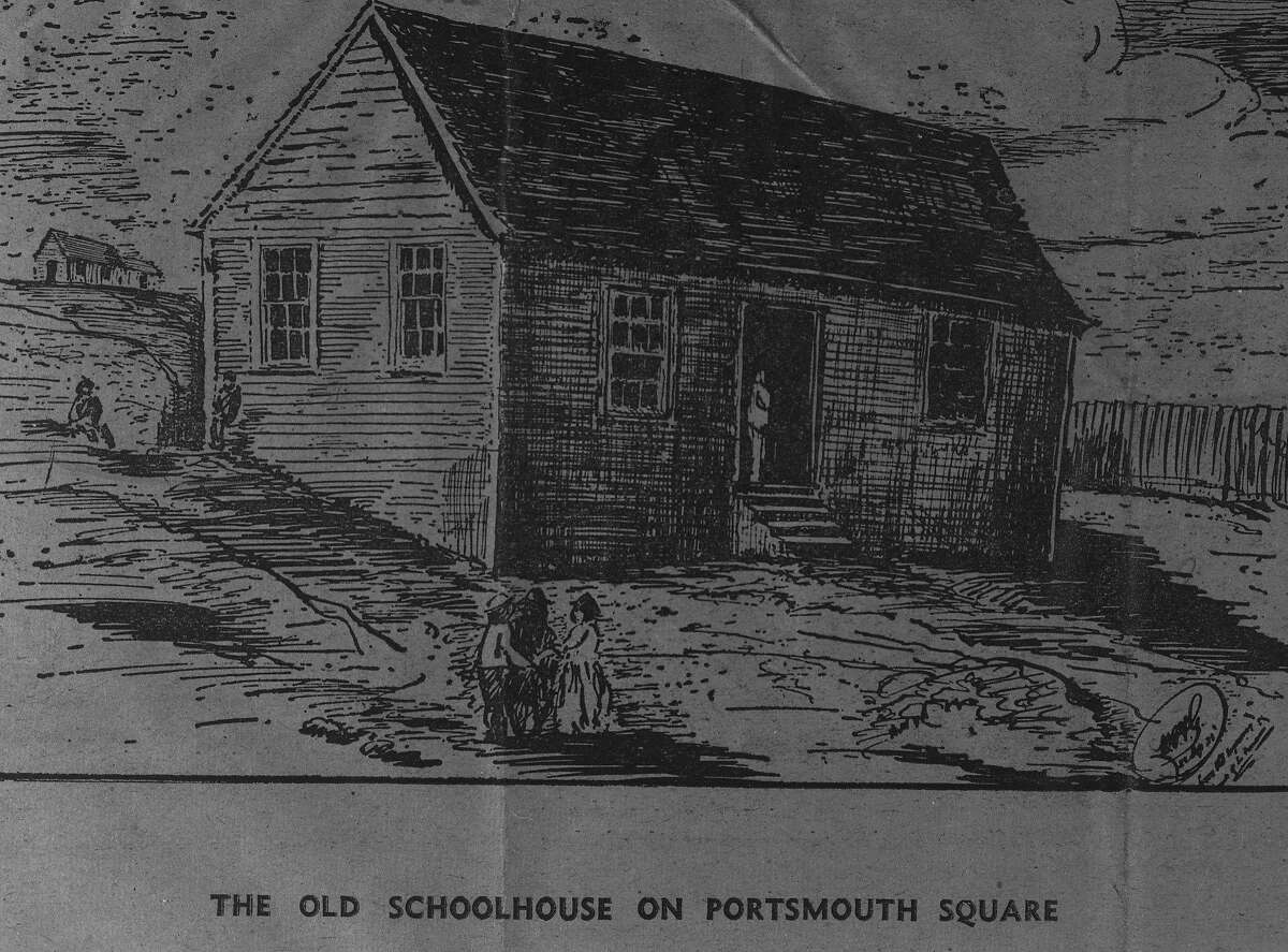 The Old School house on Portsmouth Square San Francisco's first school (?)
