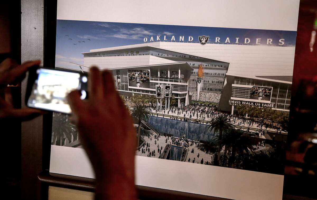 Coliseum City, an artist's conception of what the project may look like, is seen during a public meeting in Oakland, Calif., on Tues. August 25, 2015.