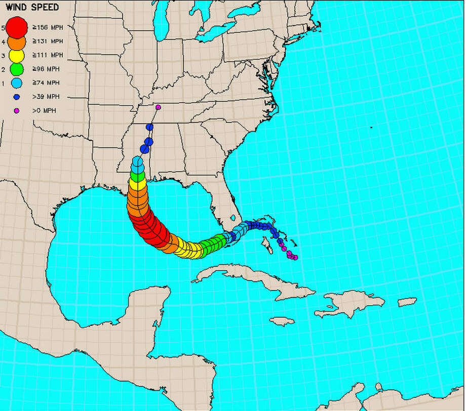 Hurricane Katrina Track Map