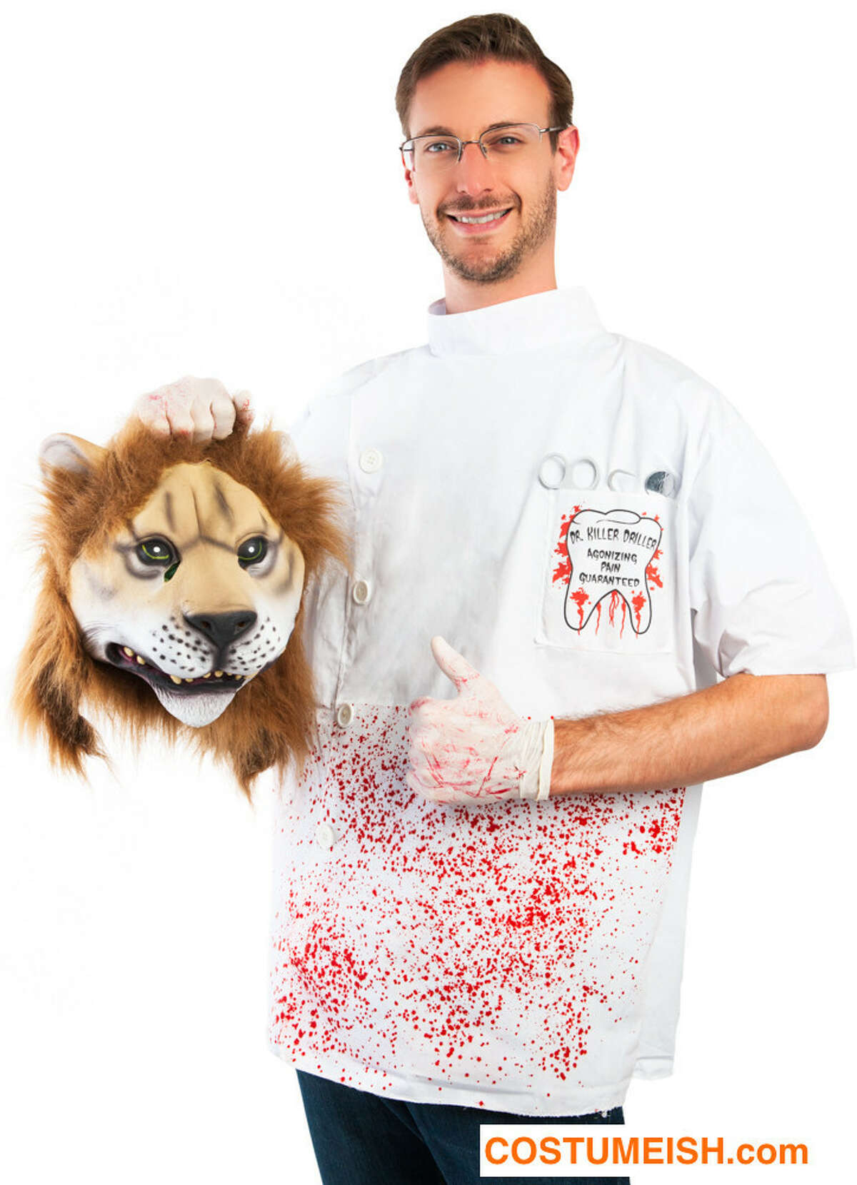California-based costume company Costumeish.com is selling a Lion Killer Dentist costume for $59.99, making light of the Minnesota dentist Walter Palmer who made national news after killing a beloved lion in Zimbabwe.