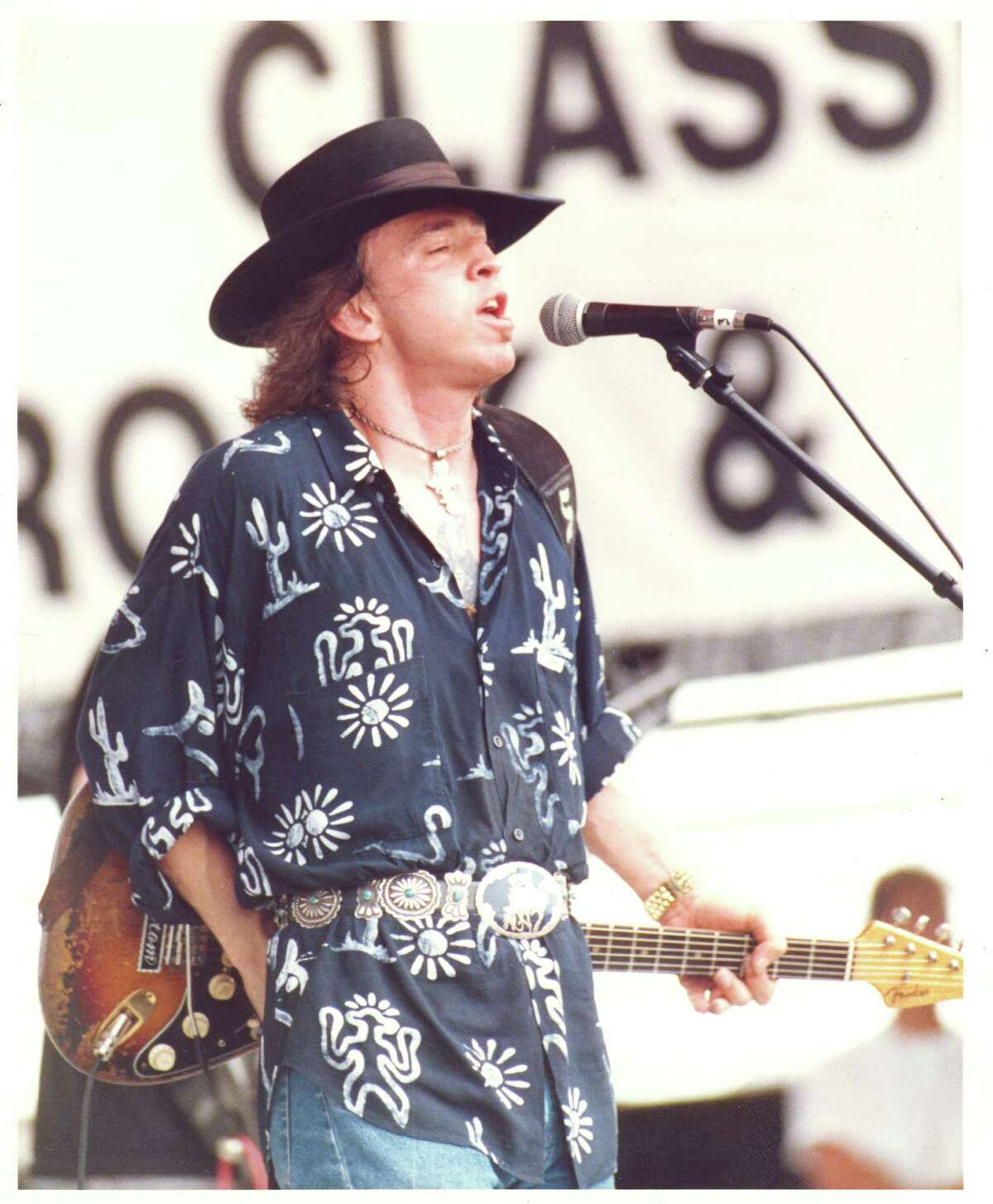 Stevie Ray Vaughan joined brother Jimmie and the Fabulous Thunderbirds outside the Astrodome before a 1989 concert opening for The Who.