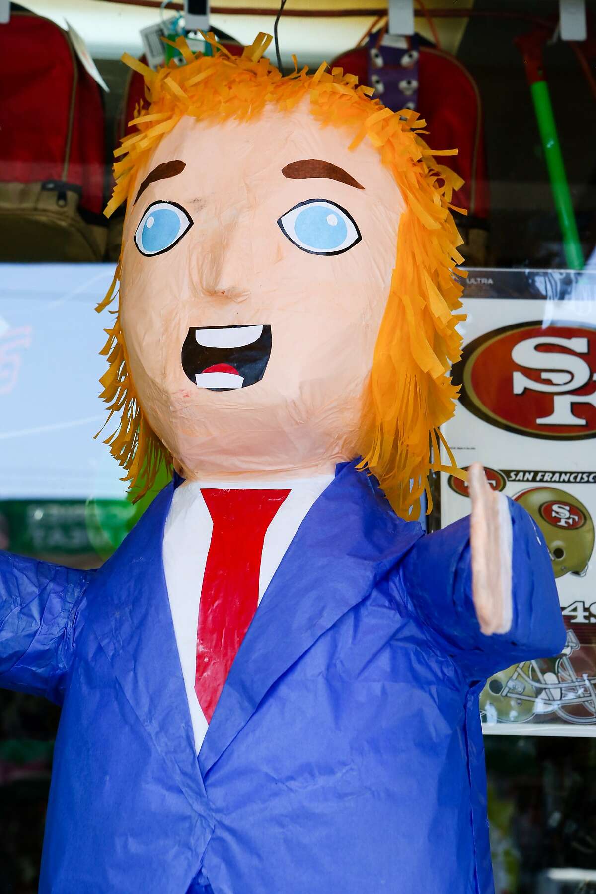 A Donald Trump pinata is on display San Francisco Tropical on Mission Street on Thursday, August 27. 2015 in San Francisco, Calif.