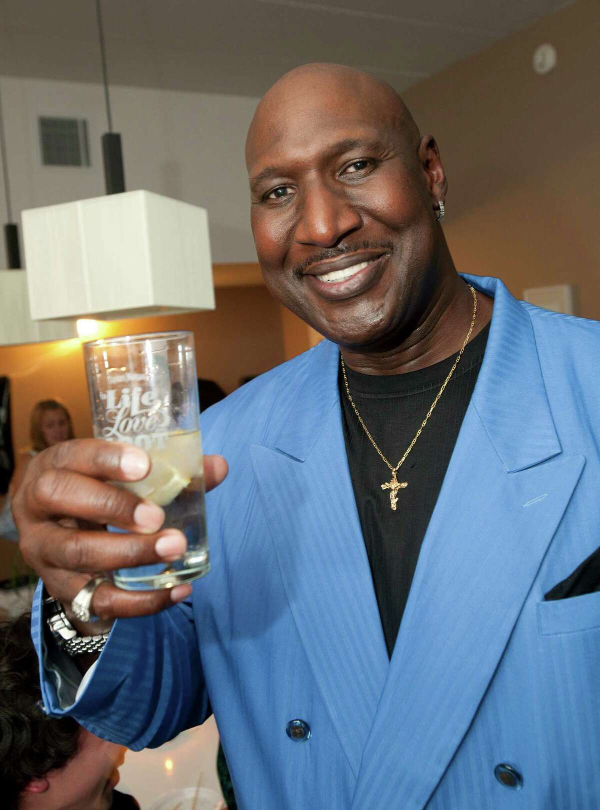 ** COMMERCIAL IMAGE ** In this photograph taken by AP Images for Captain Morgan, Darryl Dawkins, a former 76er, kicks off summer with the Captain Morgan Long Island Iced Tea house party in Philadelphia Thursday, May 26, 2011. (Mark Stehle/AP Images for Captain Morgan)