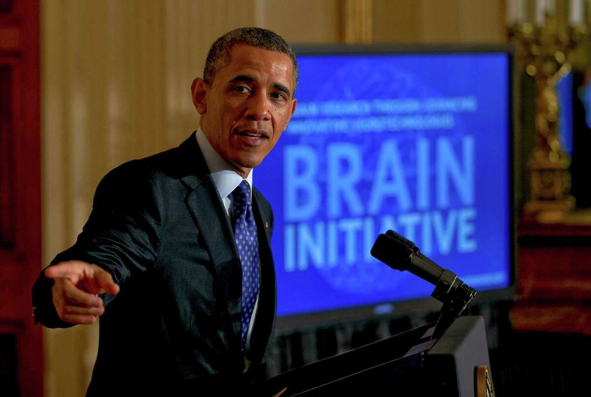 President Barack Obama speaks about the Brain Initiative, a program to invent and refine new technologies to understand the human brain, at the White House in 2013. A reader scoffs at new research that has developed a model of the brain.