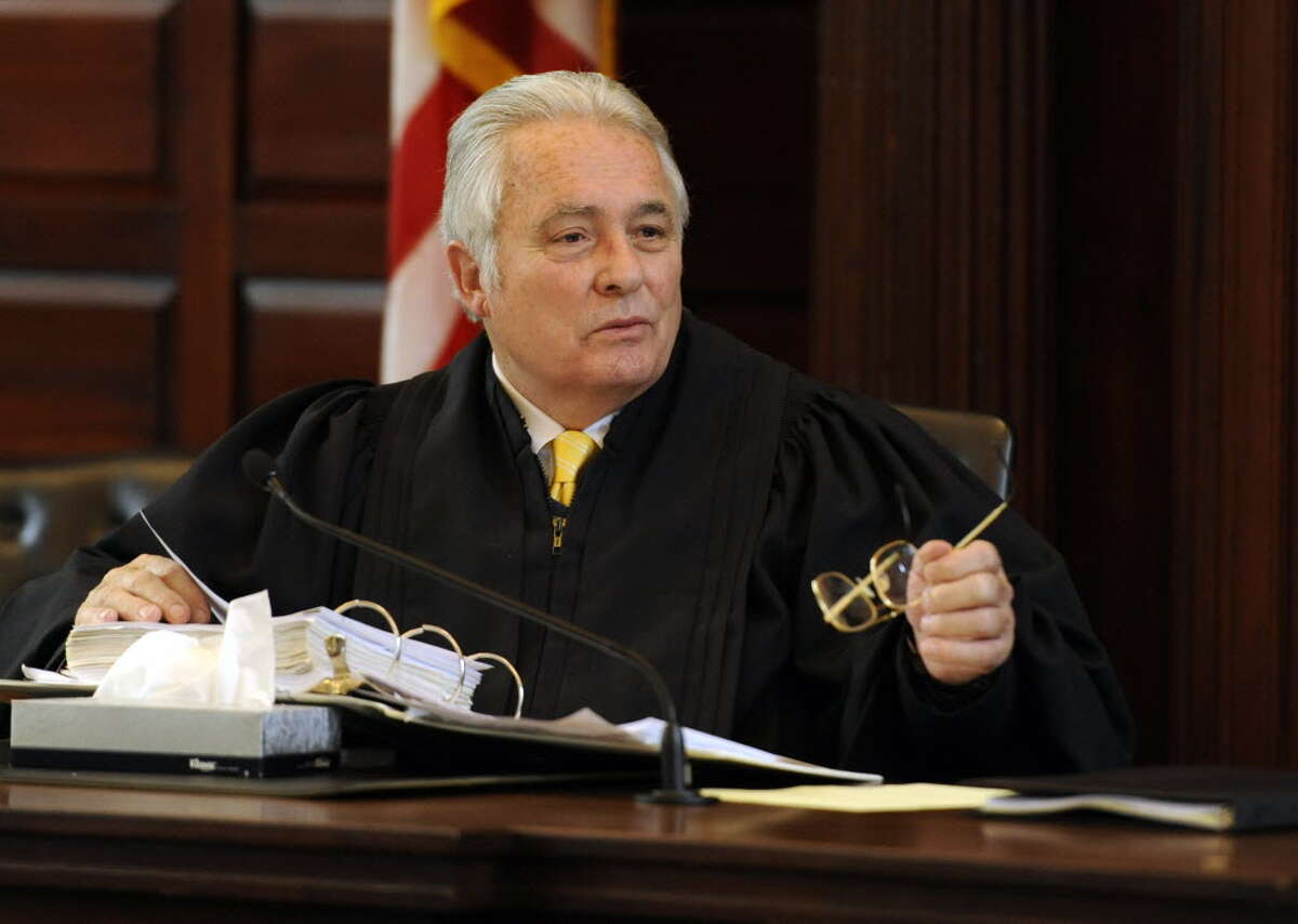 Judge George Pulver presides over the ballot fraud case at the Rensselear County Courthouse in Troy, N.Y. Jan. 24, 2012. (Skip Dickstein / Times Union archive)
