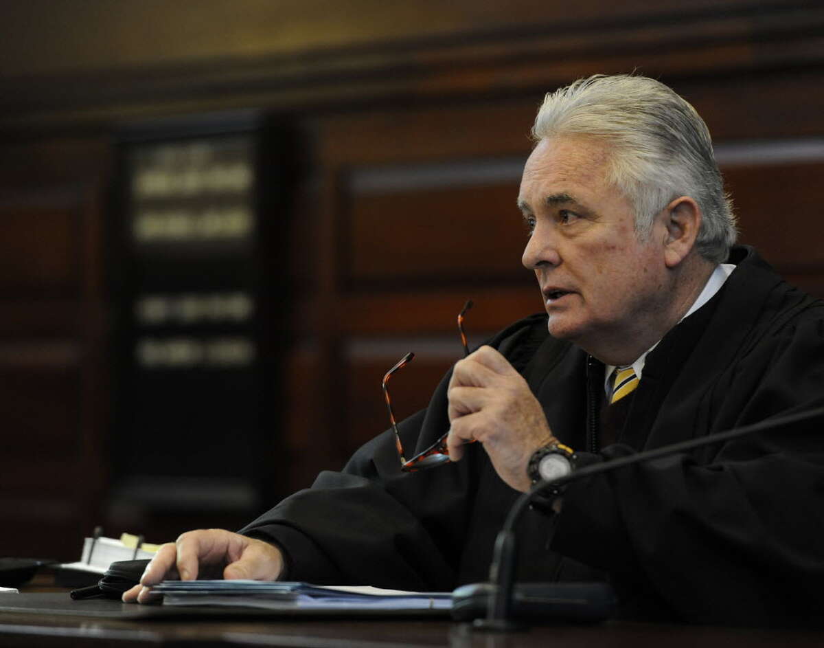 Judge George Pulver sits on the bench in the ballot fraud case in Rensselaer County Court in Troy, on Jan 11, 2012. (Skip Dickstein / Times Union archive)