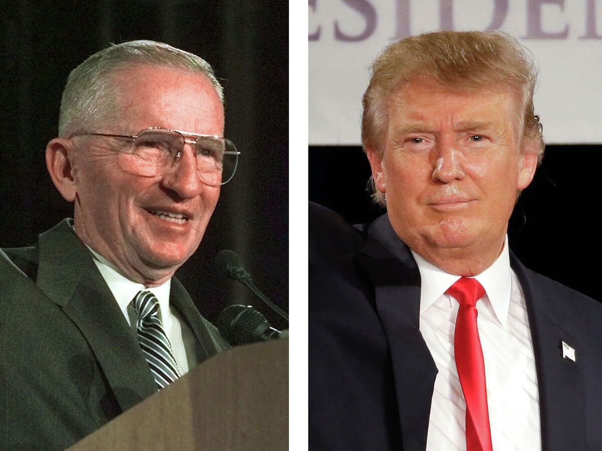 Billionaire Ross Perot (left) carried the third party's banner in the two presidential contests. Donald Trump﻿ waves to the crowd Saturday ﻿after giving a speech in Nashville, Tenn. "Trump loves publicity and thrives on it," said Perot campaign manager Ed Rollins. "Perot hated the media."