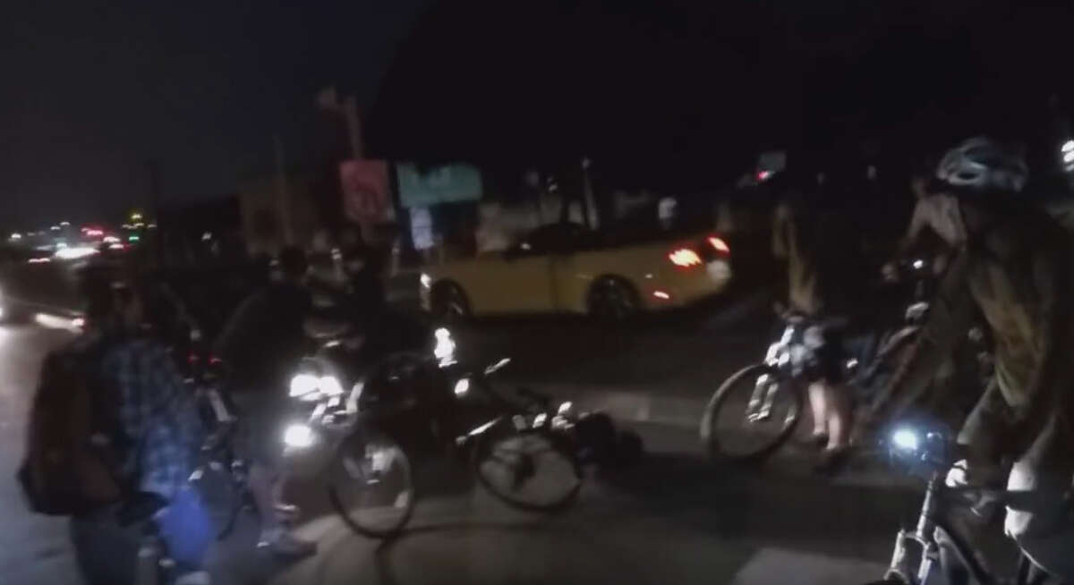 A YouTube video showing an altercation between Critical Mass cyclists and a driver in San Francisco’s Marina District on Friday August 28, 2015.