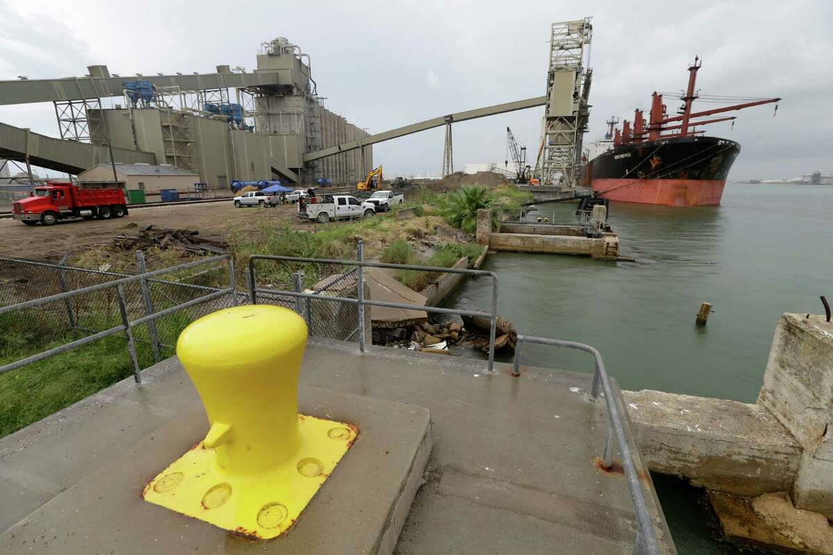 A mooring bollard at the cruise port is shown next to the area where officials want to install two additional mooring bollards shown Monday, Aug. 31, 2015, in Galveston. First the port must make sure the cruise port expansion plans won't disturb the wreckage of the Zavala. Excavation by HRA Gray & Pape is shown in the background as they dig a trench to try to locate the historic wreck. The Zavala was a Texas Navy steamship that was run aground and forgotten 174 years ago.
