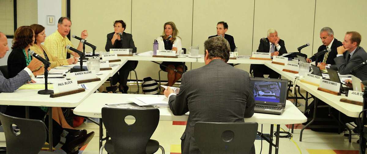 Board of Education members discuss a feasibility study that recommends construction of a $21 million addition to Staples High School.