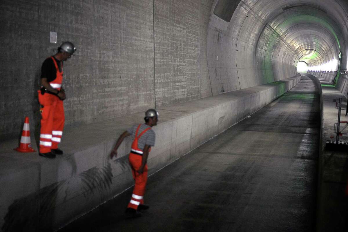 Peer into the world's longest tunnel that cuts under the Swiss Alps