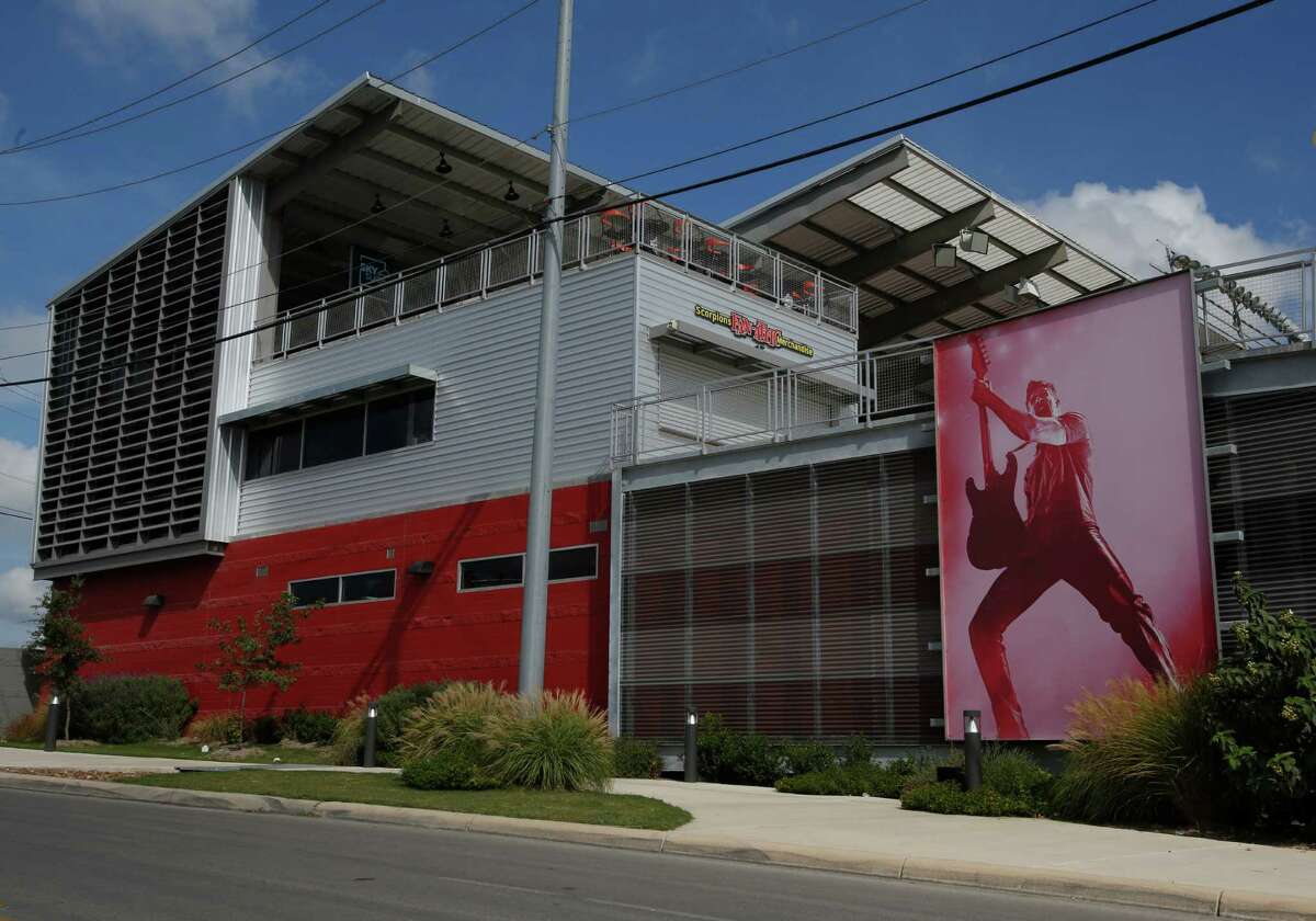Toyota Field, the Scorpions’ home field, seen Sept. 16, 2014, sports a giant banner of a rock guitar player despite never having hosted a concert.