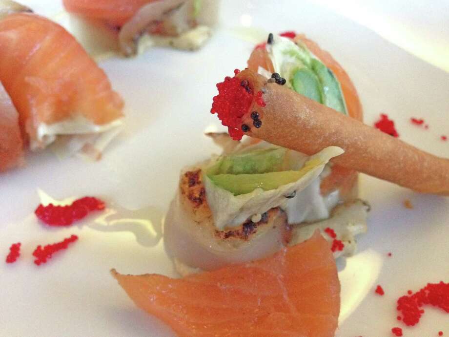 Ka Sushi Now Open In The Heights Houston Chronicle Kush Sushi Roll Smoked Salmon Escolar Jalapeno Cream Asparagus And Green Chile