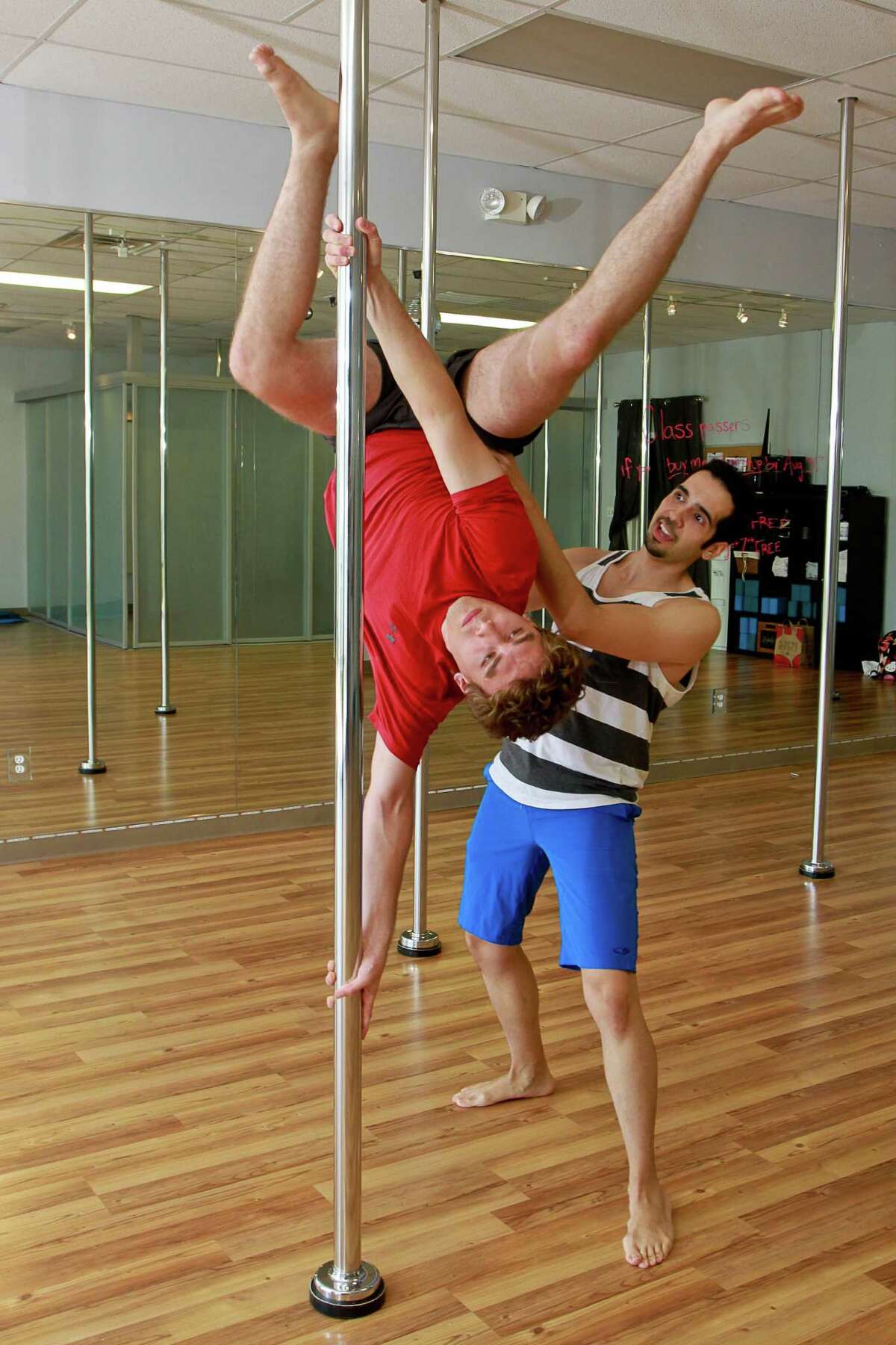 Men Seeking Workout Challenge Take Pole Dancing Class For A Spin