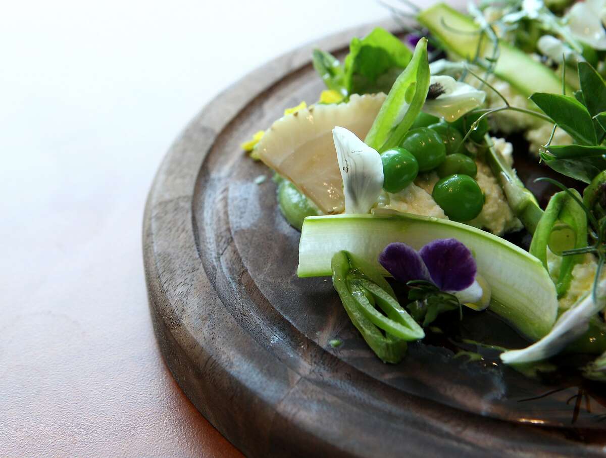 Ricotta composed salad by Thomas Mcnaughton, chef owner of the S.F. Flour + Water, Monday, March 16, 2015, in Burlingame, Calif.