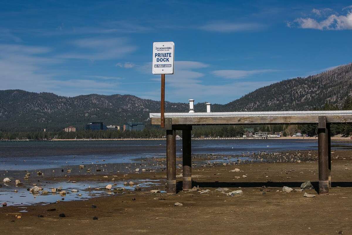 Lake Tahoe filling up, and the water level is back to the natural rim