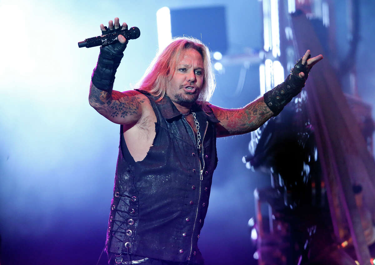 Motley Crue's Vince Neil performs with the group Sunday Sept. 6, 2015 at the Alamodome.