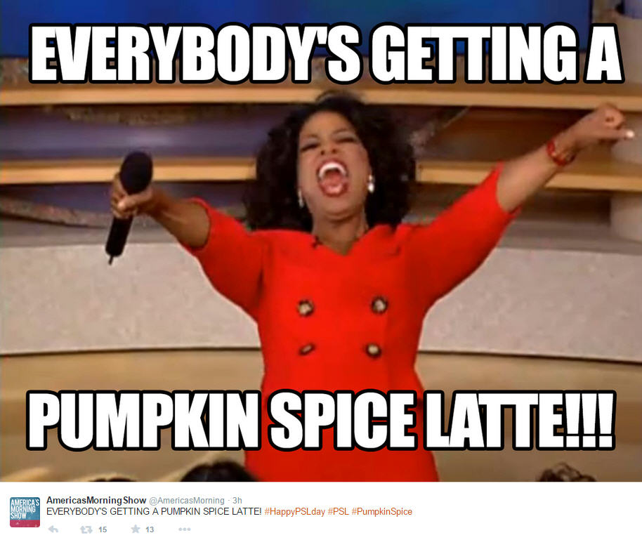 Pumpkin Spice Latte memes from the