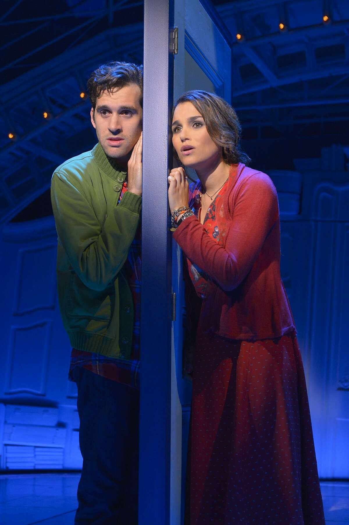 Amelie (Samantha Barks, right), and Nino (Adam Chanler-Berat) in Berkeley Rep's "Amelie, A New Musical" NOTE: Amelie takes accent / over the first e