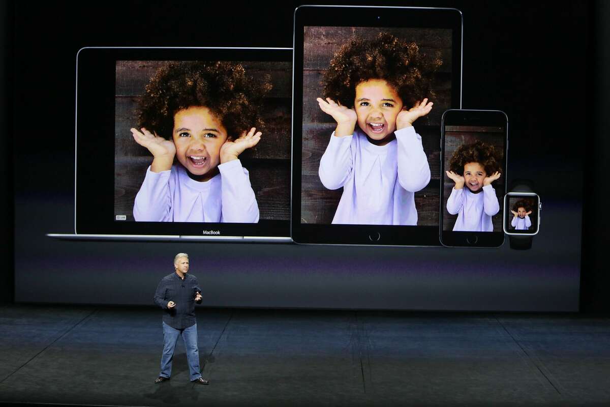Phil Schiller, senior vice president of Worldwide Marketing at Apple Inc., speaks about Live Photos during the Apple event at the Bill Graham Civic Auditorium on Wednesday, September 9, 2015 in San Francisco, Calif.