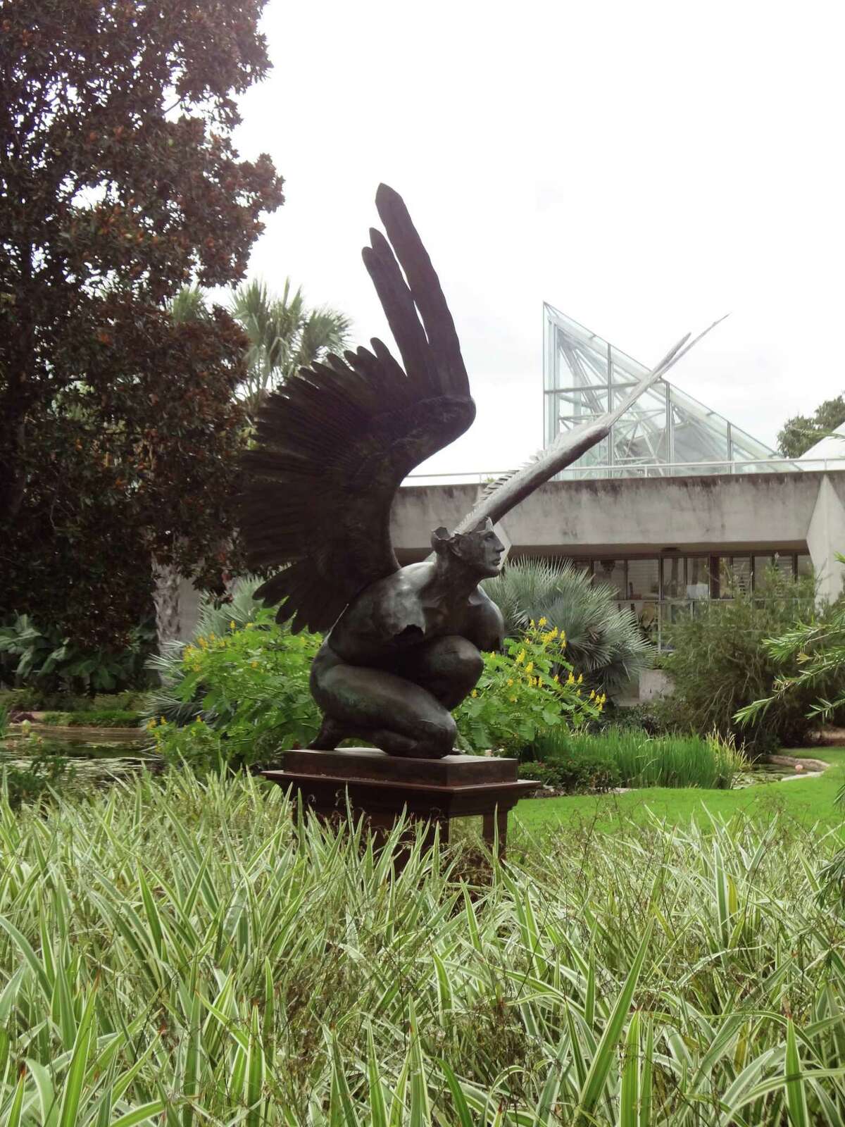 Mexican artist Jorge Marín's "El Tiempo" is one of eight sculptures by the Mexican artist on view at the San Antonio Botanical Garden.