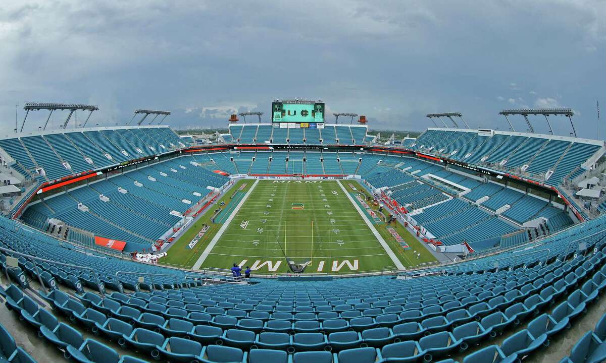 MIAMI GARDENS, FL - SEPTEMBER 5: A general view of Sun Life Stadium prior to the game between the Miami Hurricanes and the Bethune-Cookman Wildcats on September 5, 2015 in Miami Gardens, Florida. Miami defeated Bethune-Cookman 45-0. Sun Life Stadium is in the middle of a two year renovation.