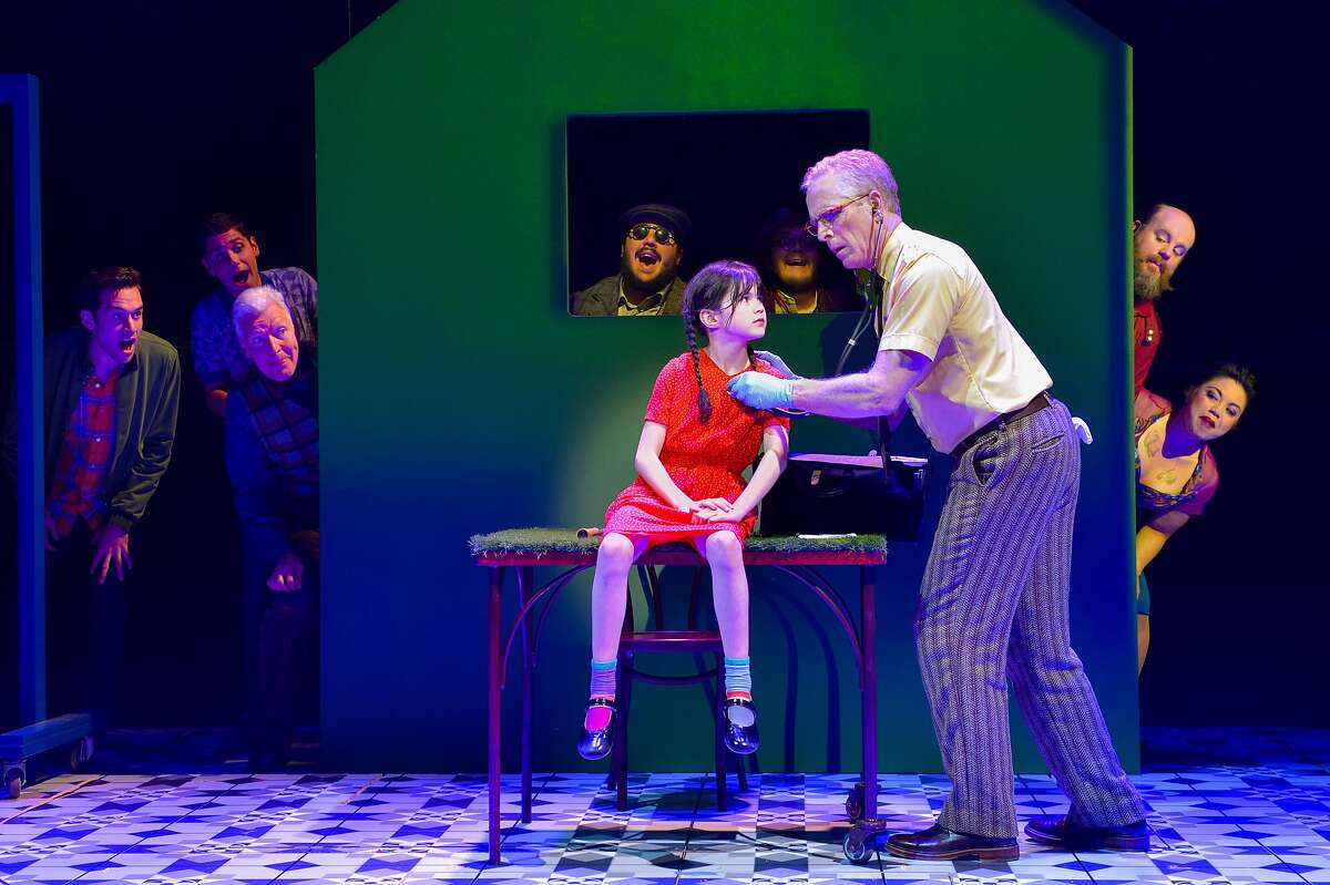 Savvy Crawford as young Amerlie and John Hickok as Raphael in Berkeley Rep's world premiere of "Amelie, A New Musical" NOTE: Amelie takes accent / over first e