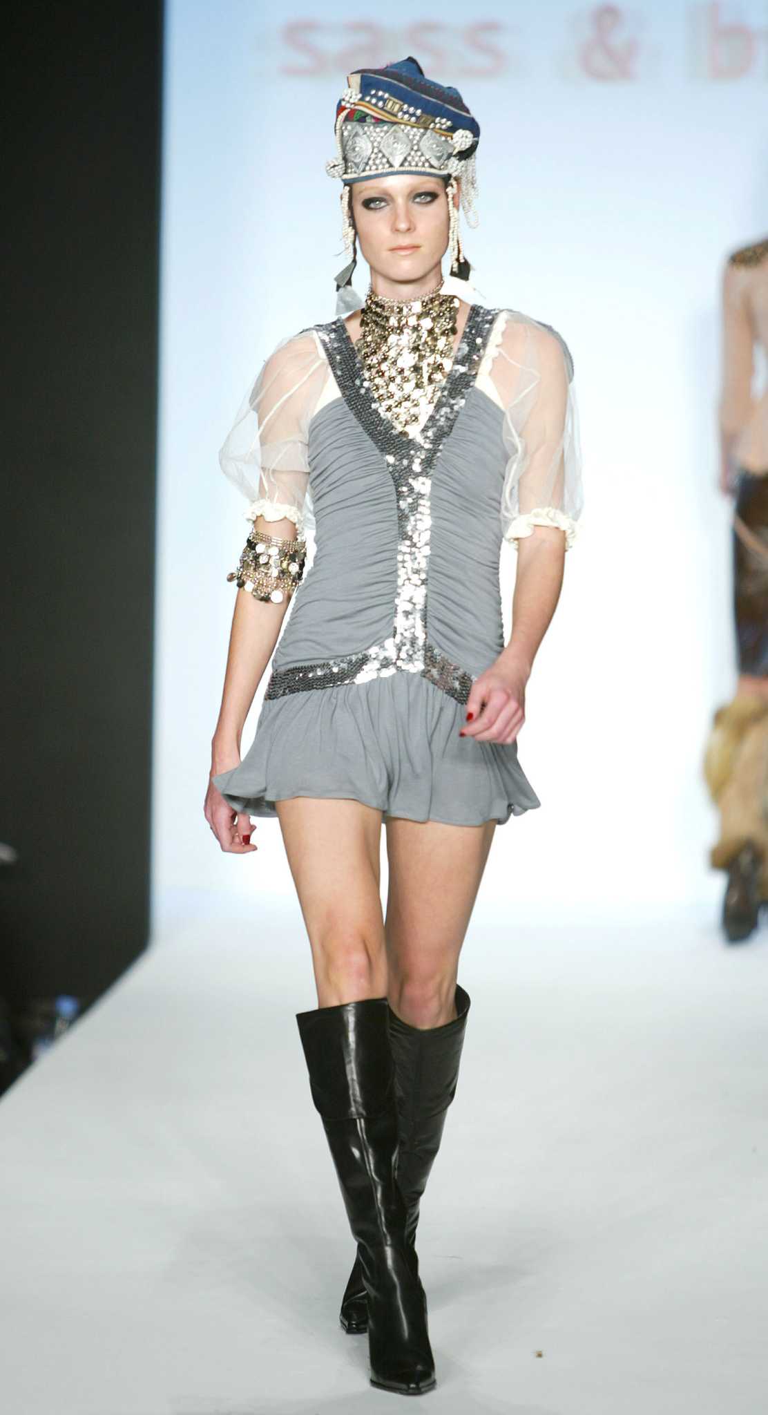 Sep 16, 2005; New York, NY, USA; Model CARMEN KASS walks the runway at the  Fashion