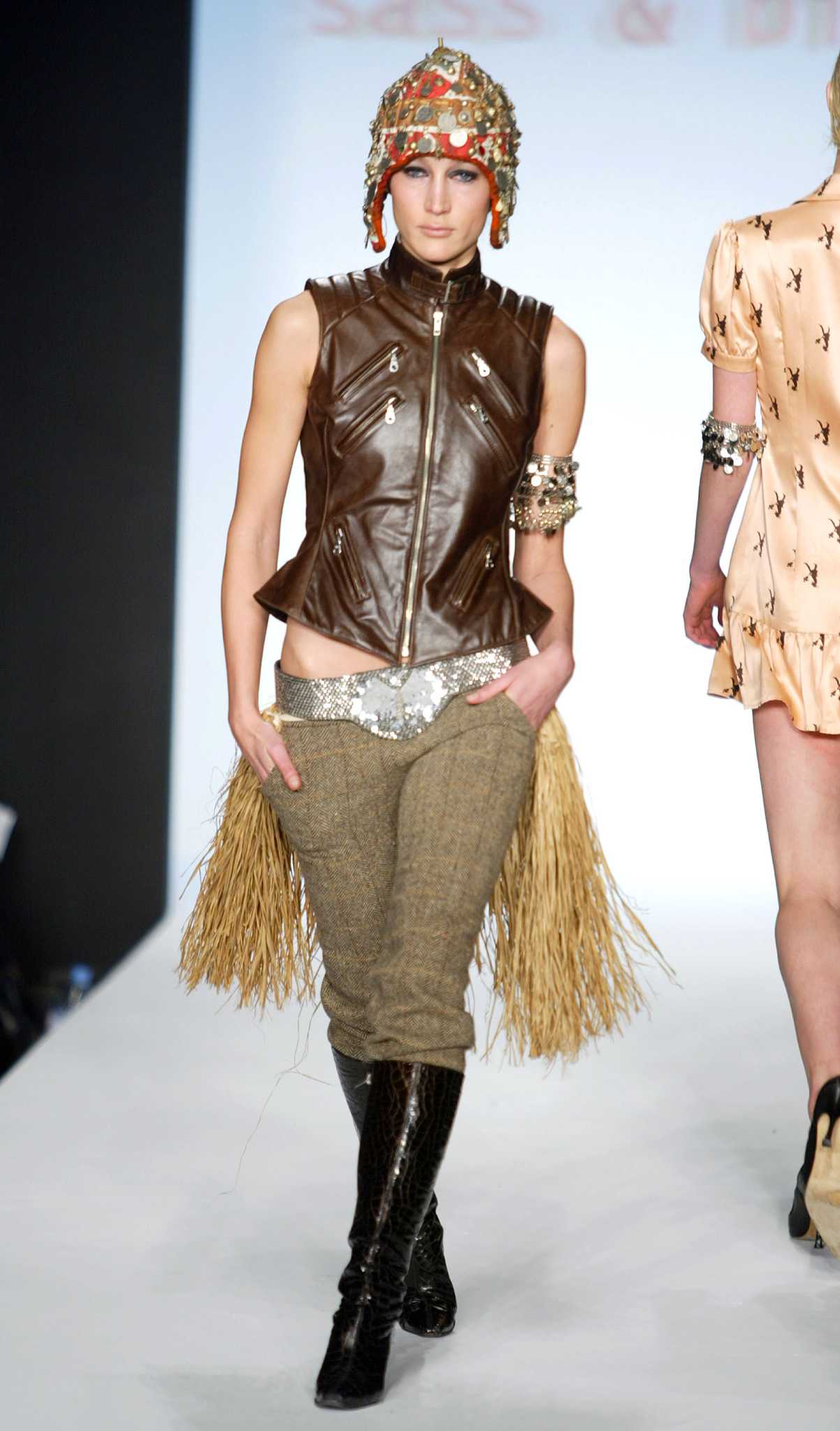 Sep 16, 2005; New York, NY, USA; Model CARMEN KASS walks the runway at the  Fashion