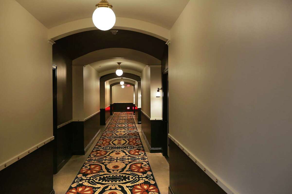 A hallway to rooms at Hotel Emma in The Pearl on Thursday, Sept. 10, 2015.