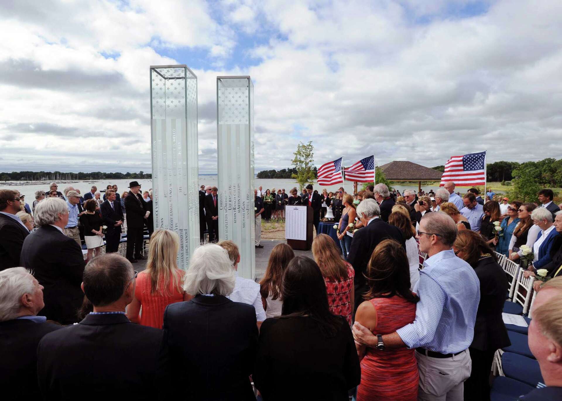 Tears, hugs, as Cos Cob memorial unveiled