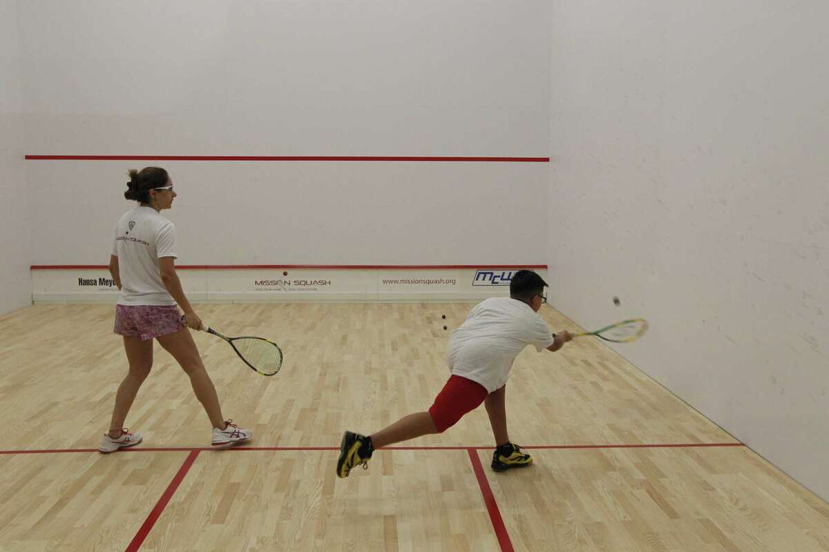 Houston students enjoying first U.S. public school squash courts