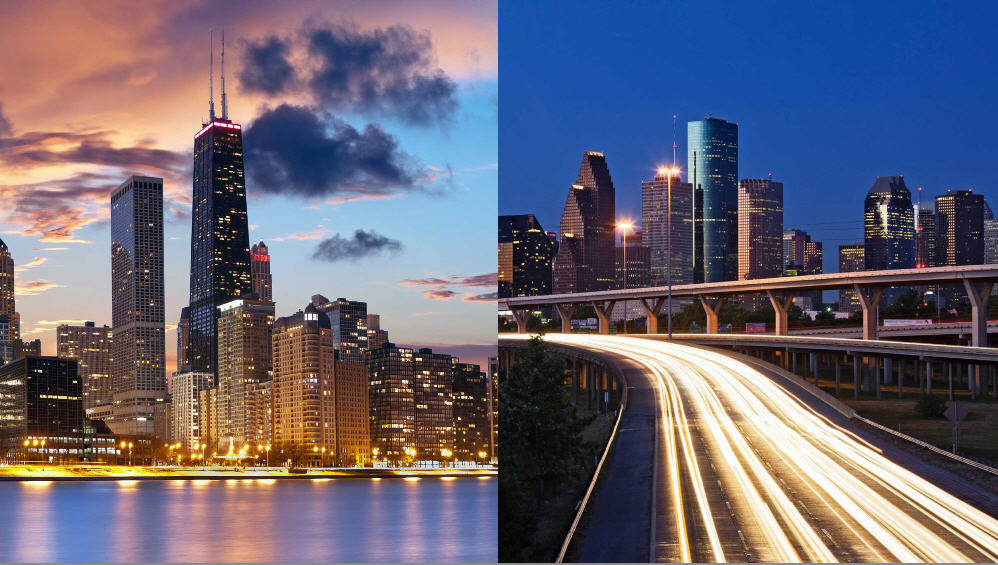 Is Houston better than Chicago? A comparison in photos