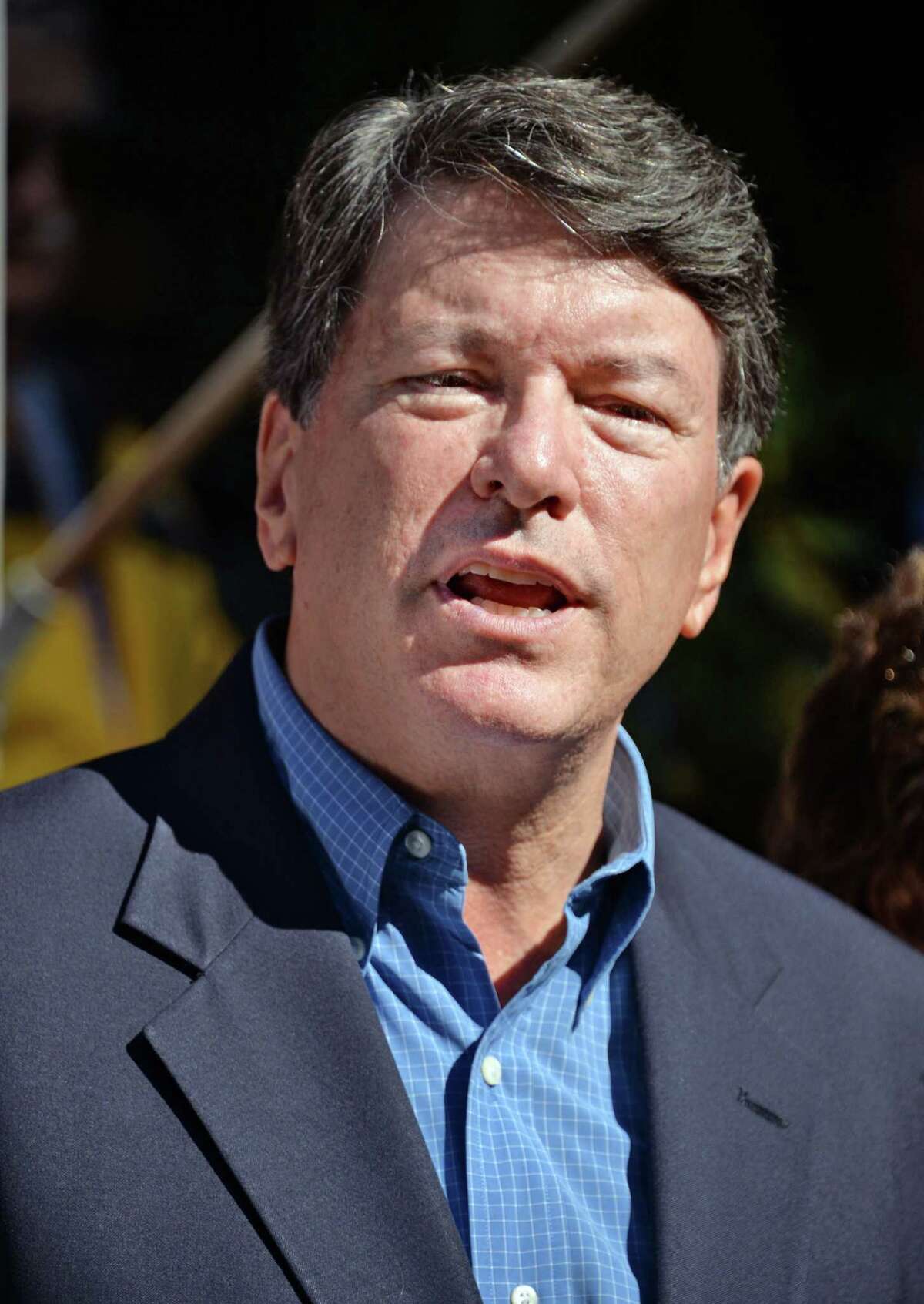 Republican John Faso formally announces his bid for Congress on the front steps of his home Tuesday Sept. 15, 2015 in Kinderhook, NY. (John Carl D'Annibale / Times Union)