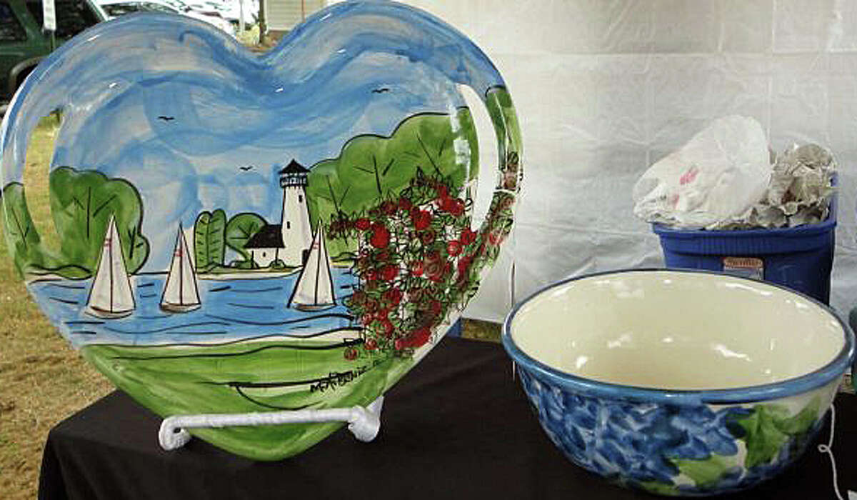 Pottery like these pieces with maritime scenes will be among the wares on display at the Fairfield Kiwanis' Arts and Crafts Fair this weekend on Town Hall Green.