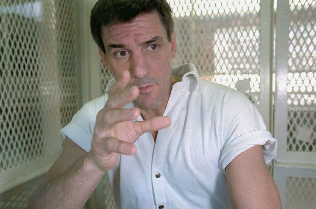 In this Nov. 19, 1999 file photo, Texas death row inmate Scott Panetti talks during a prison interview in Huntsville, Texas, where he is on death row for the 1992 murder of his wife's parents. (AP Photo/Milwaukee Journal Sentinel, Scott Coomer, File)