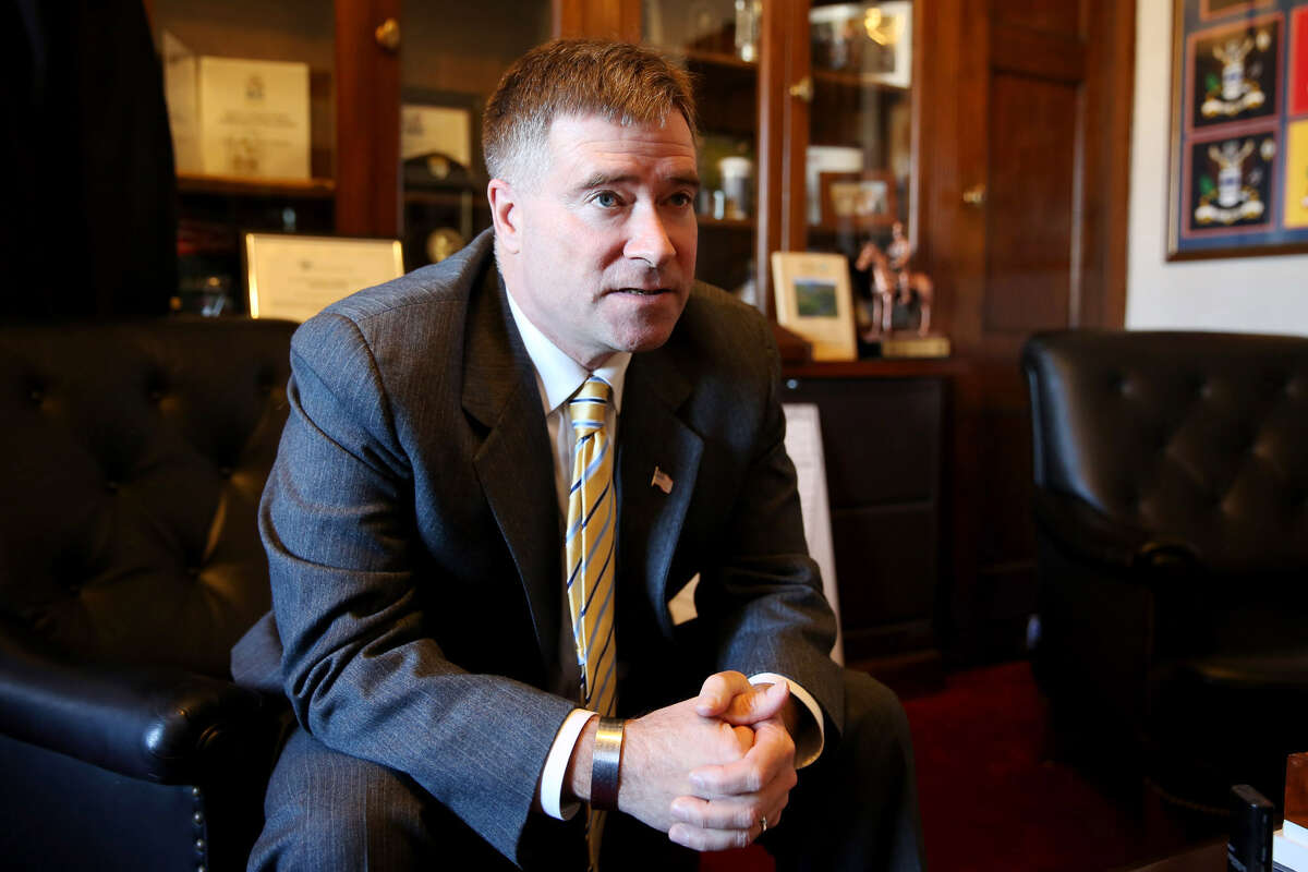 Rep. Chris Gibson, R-N.Y., sits in his Washington office Tuesday, Feb. 3, 2015. (Connor Radnovich/Times Union)