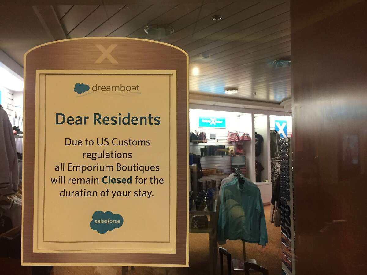 Due to U.S. Customs regulations, onboard stores were not allowed to sell any merchandise aboard Salesforce's floating Dream Boat hotel, which provided overflow accommodations to attendees of Dreamforce 2015.