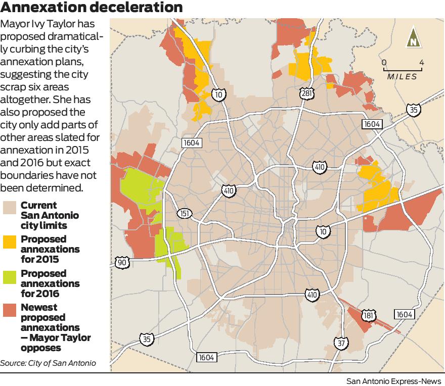 San Antonio City Limits Mayor Proposes Slowing Down City's Annexation Plans